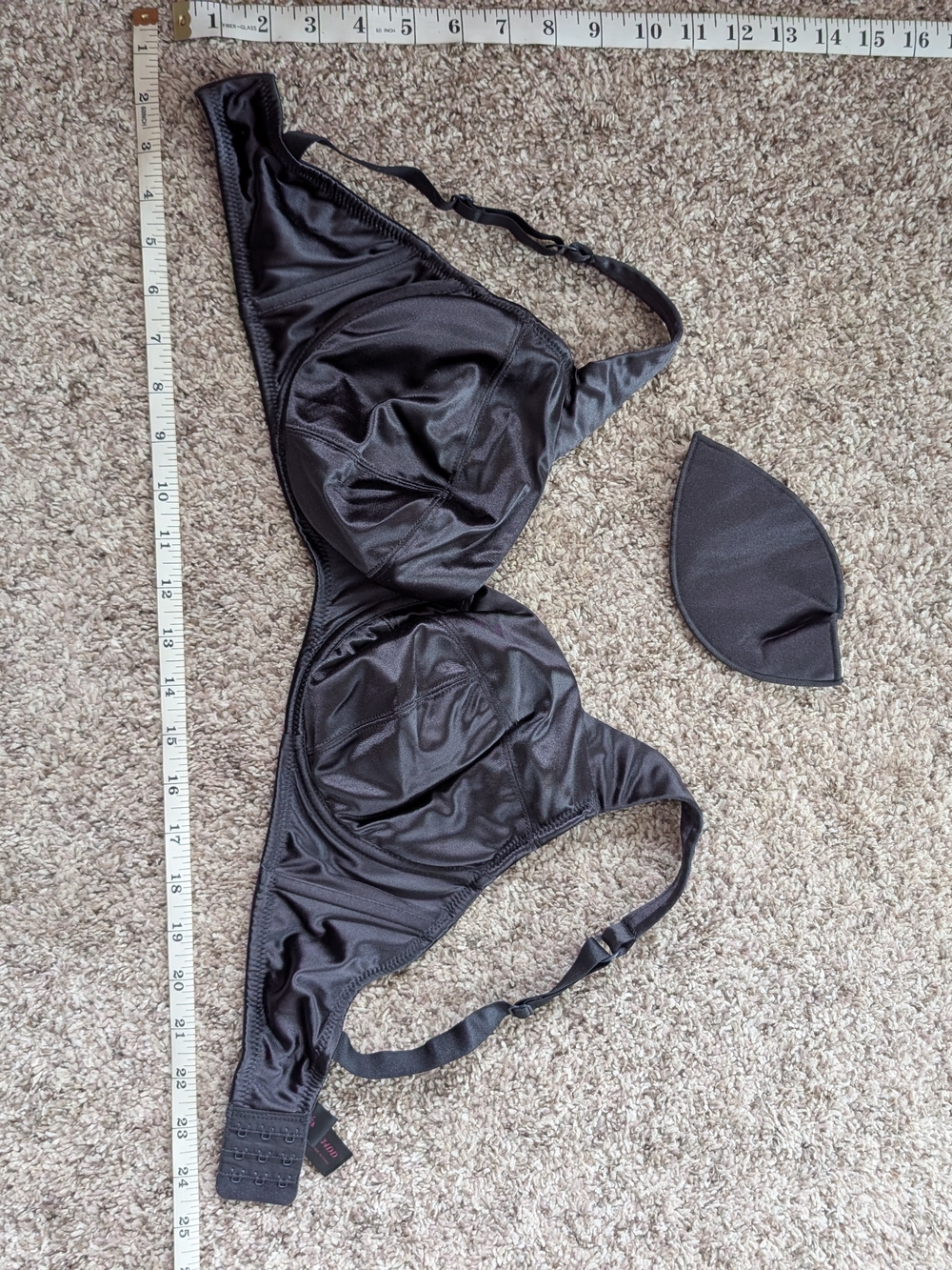 Frederick's of Hollywood Black Satin Underwire Bra